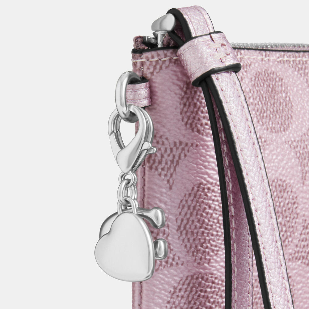 COACH Wristlet In Signature Pink Canvas w/Charms. Gift boxed NWT - Picture 3 of 3